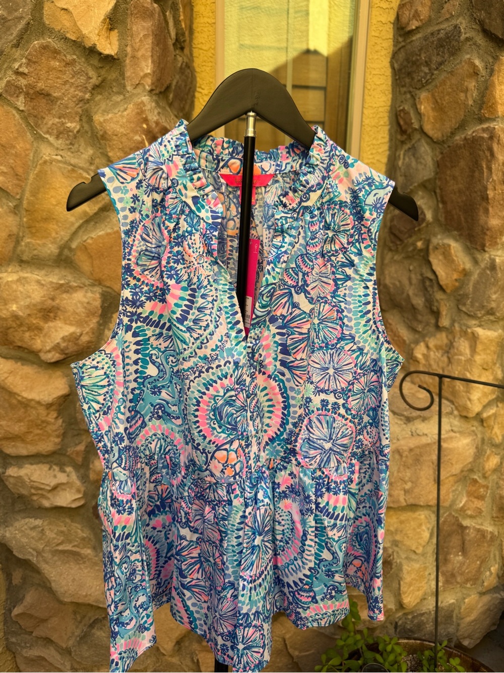 Lilly Pulitzer Novella Ruffle Hem Tank Top